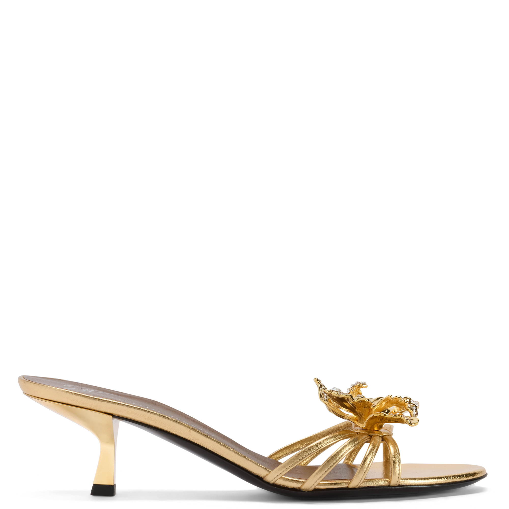 Giuseppe Zanotti Orchid Crystal Mule 50 Women's Sandals Gold