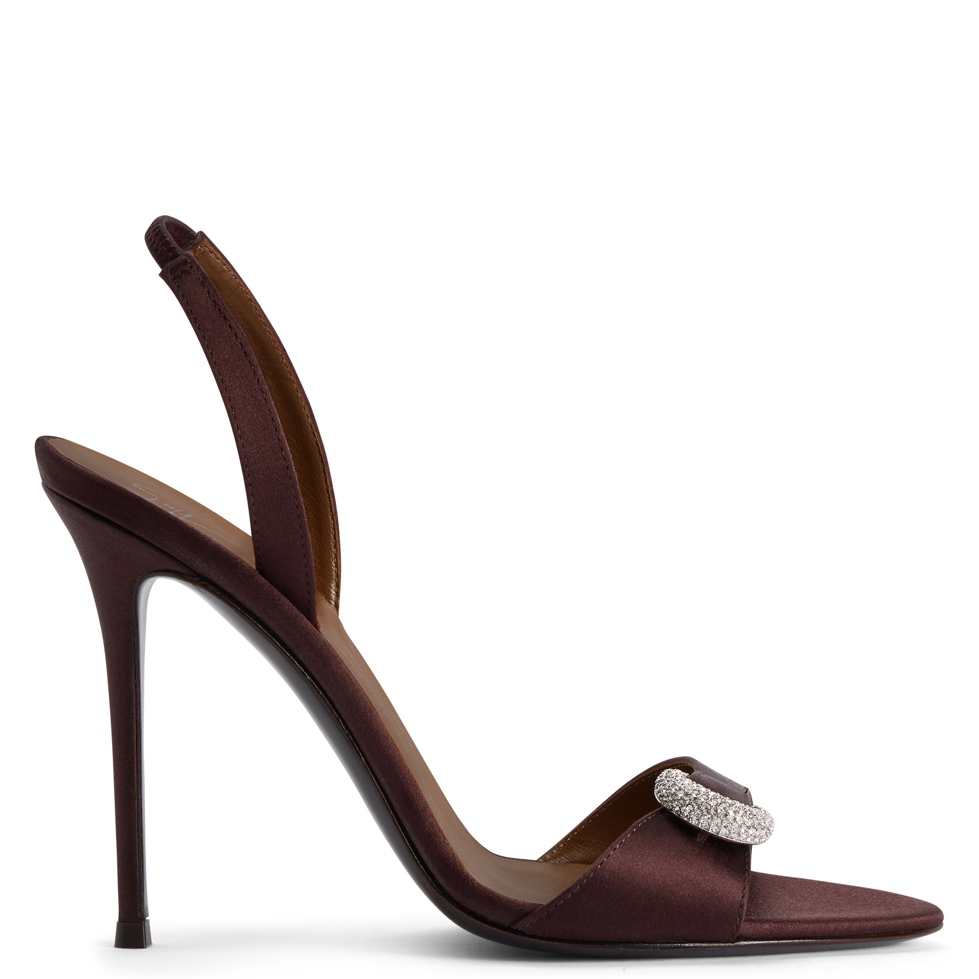 Giuseppe Zanotti Clandestino Satin Heel Sandals In Brown