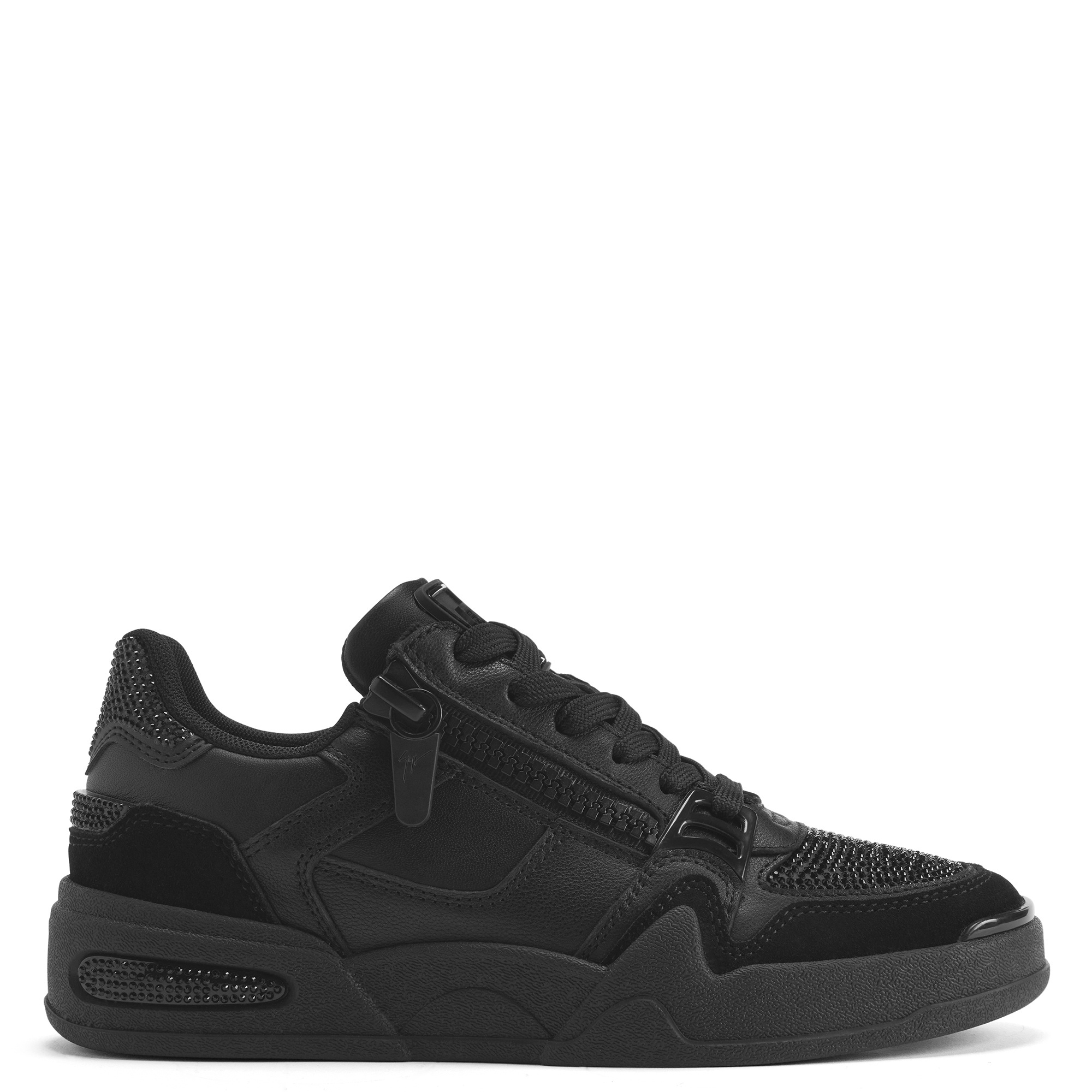 Giuseppe Zanotti Gz-ghost Sneakers In Black Suede And Leather In Multi