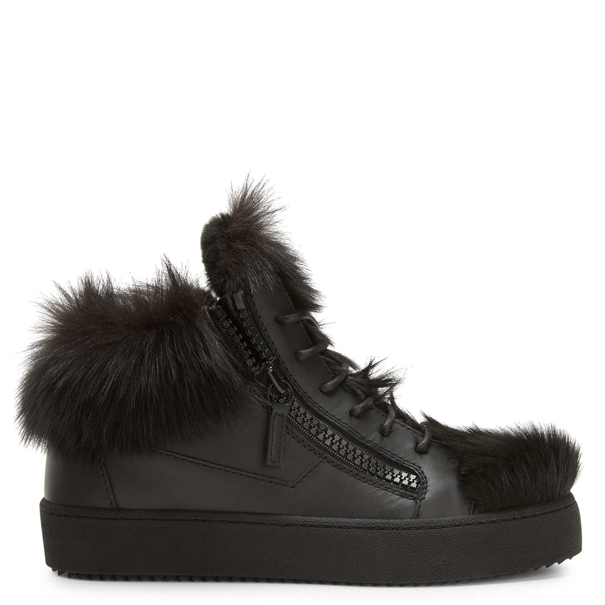 Giuseppe Zanotti Marlena Winter Mid-top Sneakers In Black