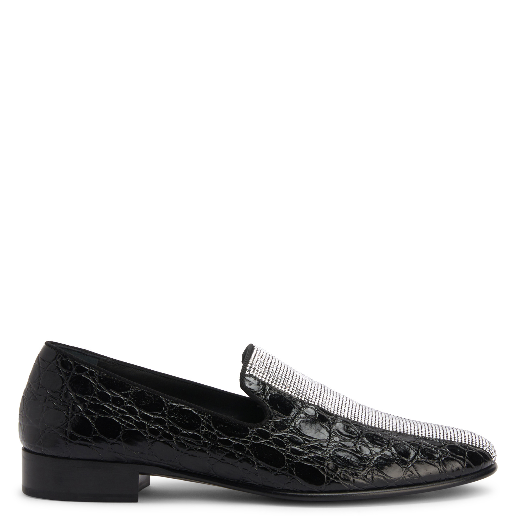 Giuseppe Zanotti Tuxedo Diamond Leather Loafers In Black
